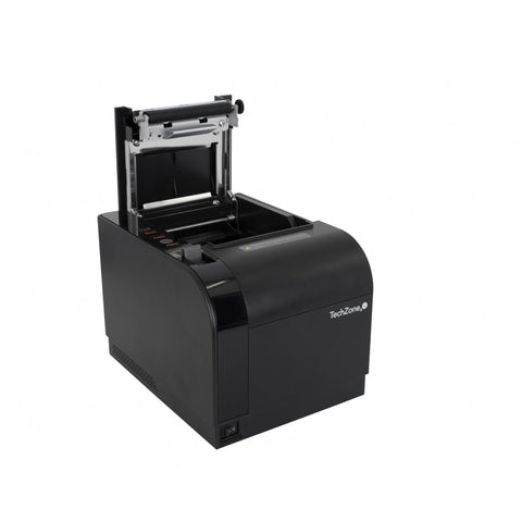 Miniprinter Techzone Tzbe301, Termica, 80 Mm, Vel 300 Mm/S, 576 Dpi, Usb, Serial, Rj45, Rj11, Cortador Automatico, 1 Año De Garantia
