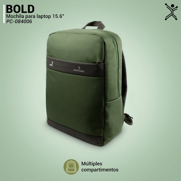 Mochila Para Laptop 15.6 Pulgadas Bold Perfect Choice Verde