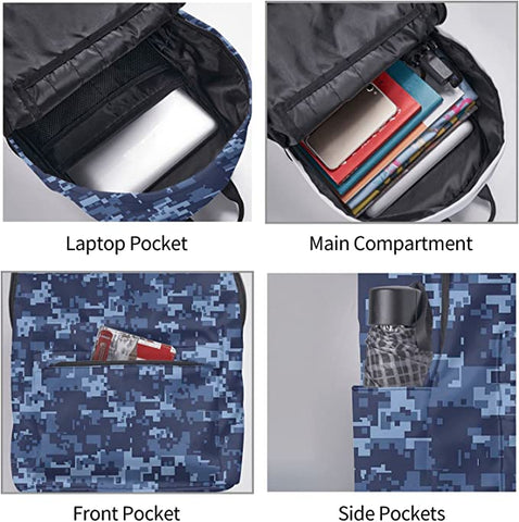 Mochila Para Laptop 15.6 Pulgadas Cathan  Perfect Choice Camuflaje Azul
