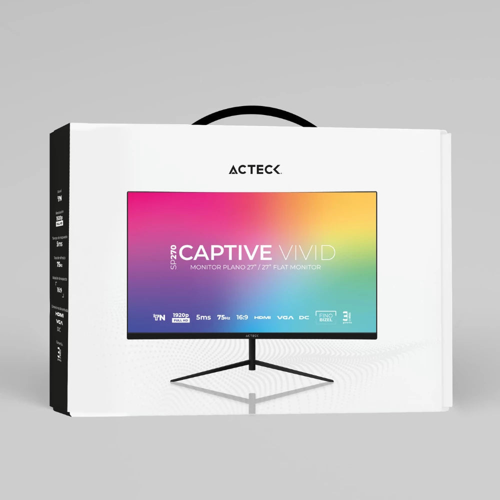 Monitor Acteck Captive Vivid Sp270 27" Vga Hdmi 75Hz 5Ms Ac-935845