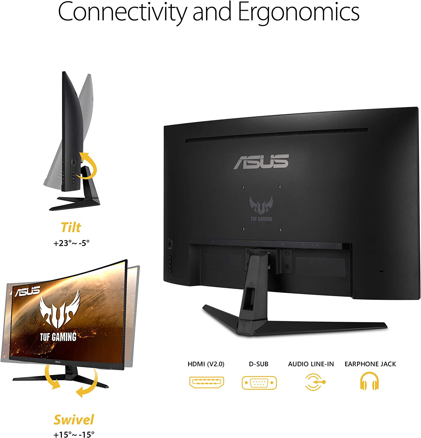 Monitor Asus Tuf Gaming Vg328h1b 31.5" Full Hd (1920x1080) Curvo