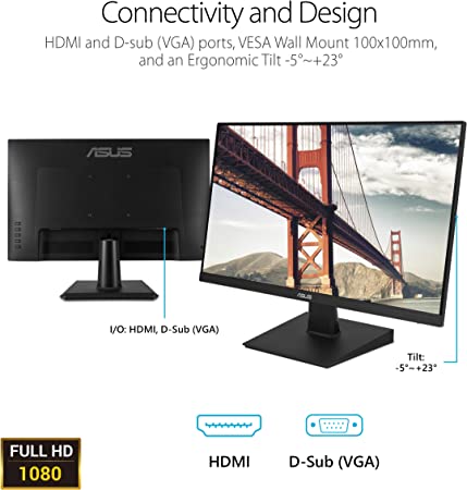 Monitor Asus Va27ehe 27" Full Hd Eye Care, Ips,Adaptative-Sync