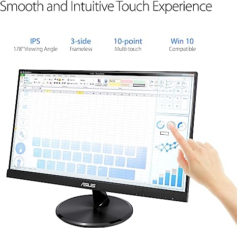 Monitor Asus Vt229h Touch 10 Puertos Fhd 21.5" (1920x1080) Ips Hdmi