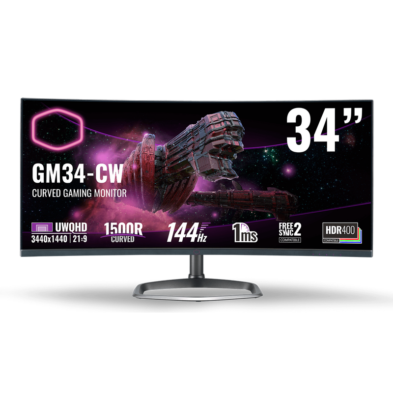 Monitor Cooler Master Gm34-Cw Uwqhd (3440X1440) 144Hz 1Ms Curved