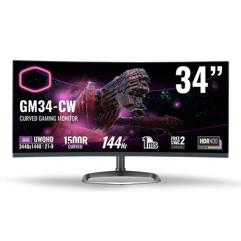 Monitor Cooler Master Gm34-Cw Uwqhd (3440X1440) 144Hz 1Ms Curved