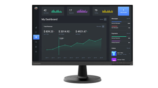 Monitor Lenovo C27-40 27" Fhd 1920X1080 Hdmi Vga 3Yr Negro 63Ddkar6La