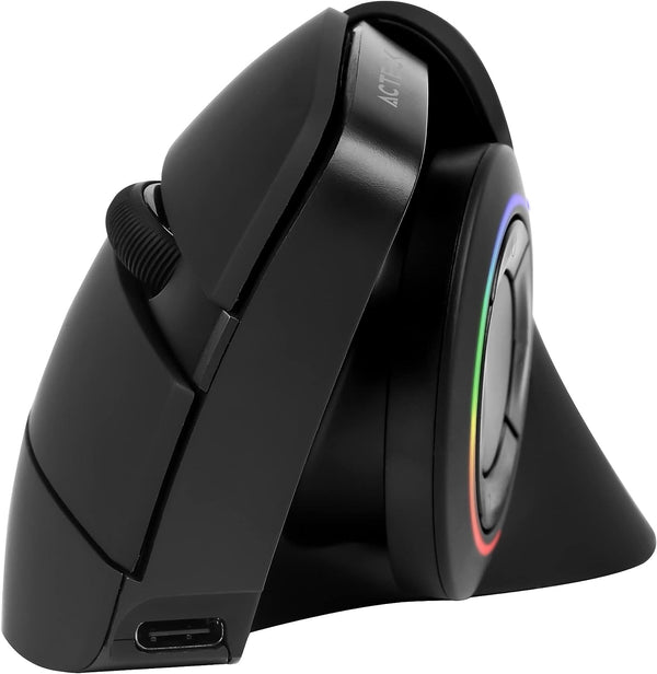 Mouse Acteck Inalambrico Vertical Optimize Mi690 Rgb Negro Ac-933049