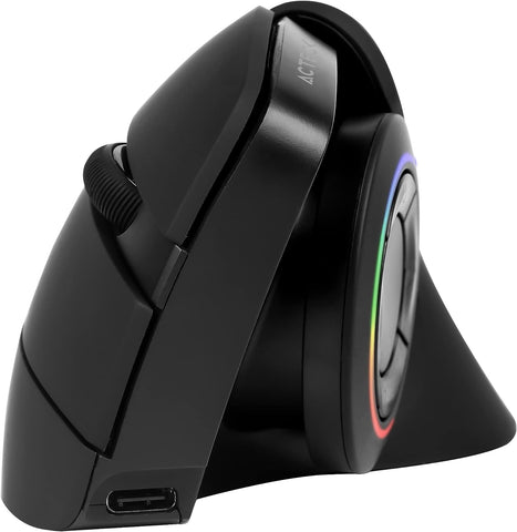 Mouse Acteck Inalambrico Vertical Optimize Mi690 Rgb Negro Ac-933049