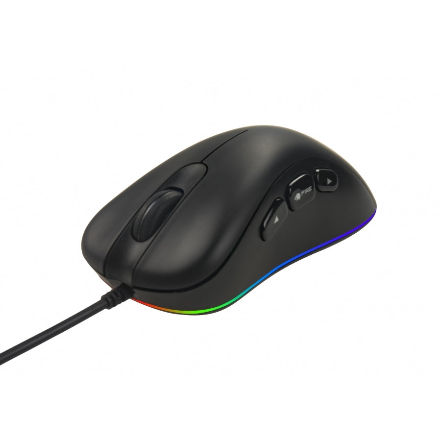 Mouse Alambrico Ocelot, Optico, Usb, Rgb, Dpi Configurable Hasta 6400, 8 Botones, Ergonomico, Gamer