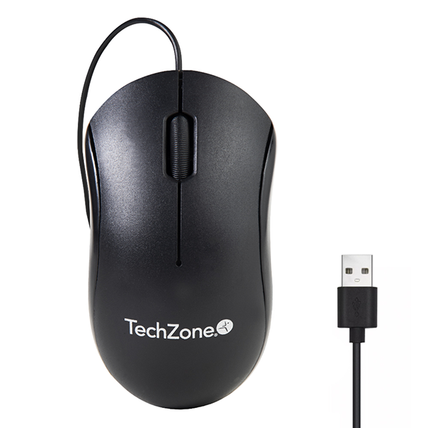 Mouse Alambrico Techzone Tzmou01 1000 Dpi Negro