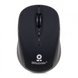 Mouse Brobotix Inalambrico, Usb-A, 1600 Dpi, Negro (Incluye Bateria)