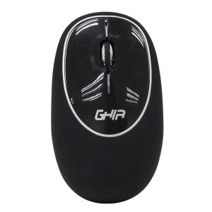 Mouse Ergonomico De Memory Foam Ghia Negro, Negro, Inalambrico, 1000 Dpi