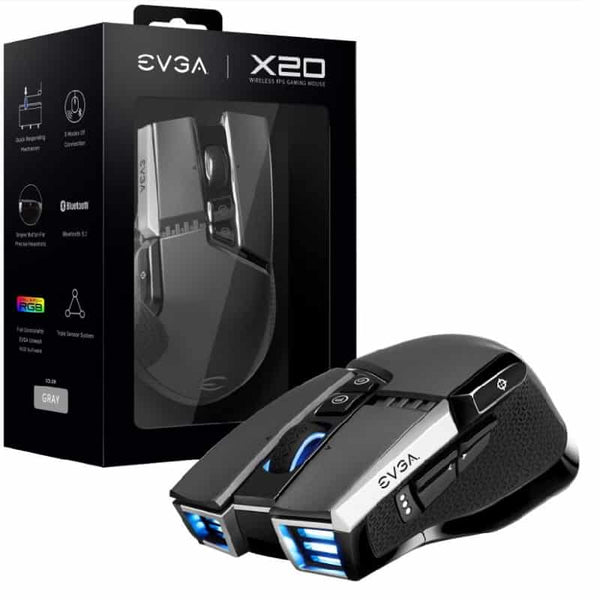 Mouse Evga X20 903-T1-20gr-K3 10 Buttons, 16000 Dpi , 400 Ips Gray