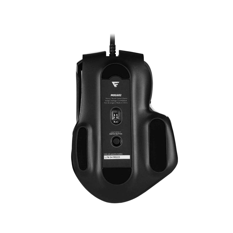 Mouse Game Factor Laser, Pixart 3370, 19k Dpi, 6+1 Botones, Rgb, Mog602 - Blanco