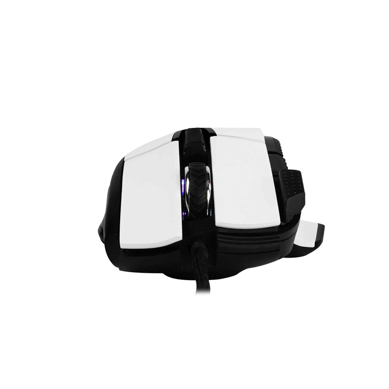 Mouse Game Factor Laser, Pixart 3370, 19k Dpi, 6+1 Botones, Rgb, Mog602 - Blanco