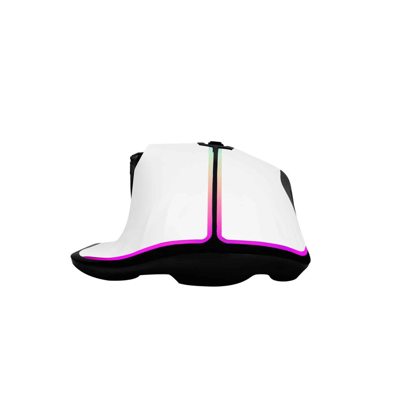 Mouse Game Factor Laser, Pixart 3370, 19k Dpi, 6+1 Botones, Rgb, Mog602 - Blanco