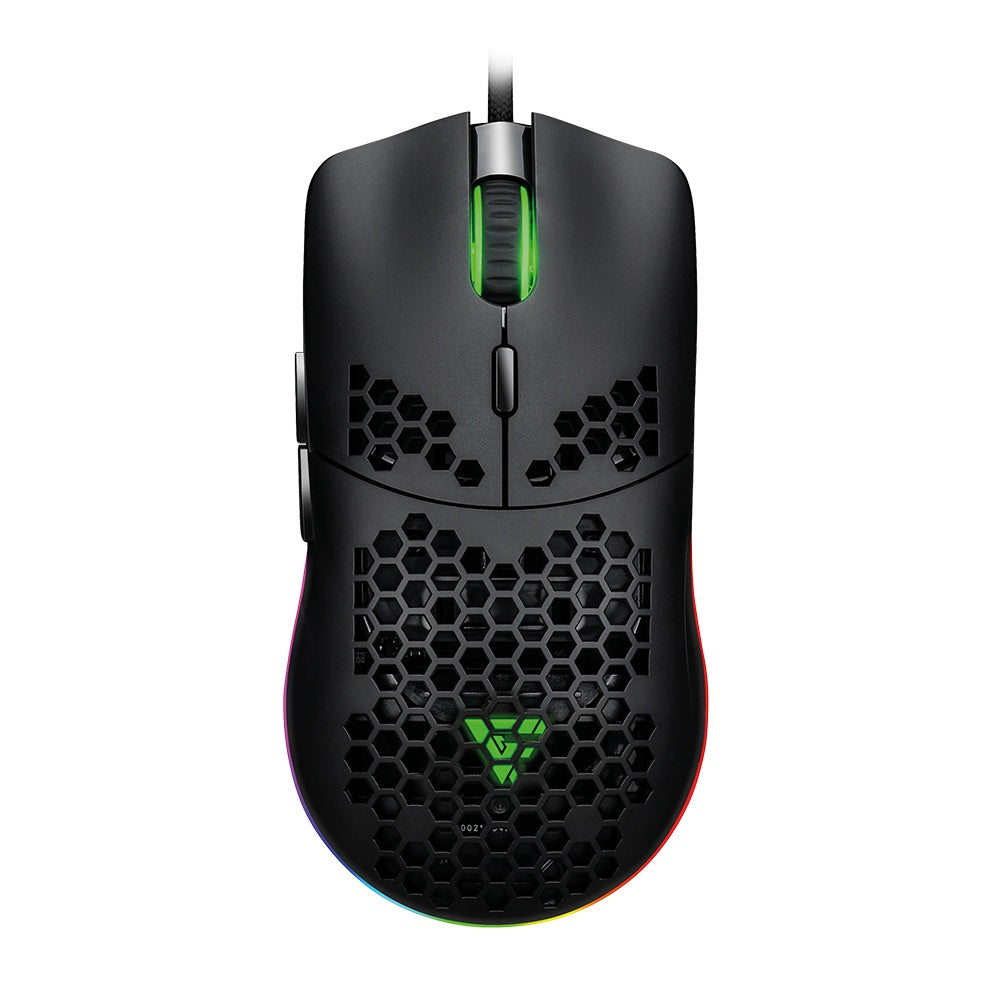 Mouse Game Factor Pixart 3327 6.2 Kdpi 7botones Rgb Negro Mog501