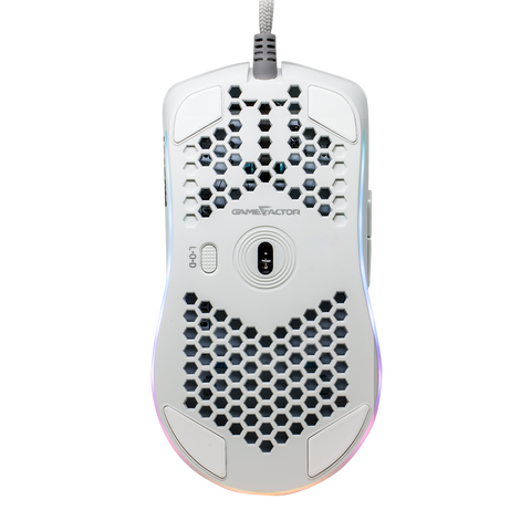 Mouse Game Factor Pixart 3389 16 Kdpi 7botones Rgb Blanco Mog601-Wh
