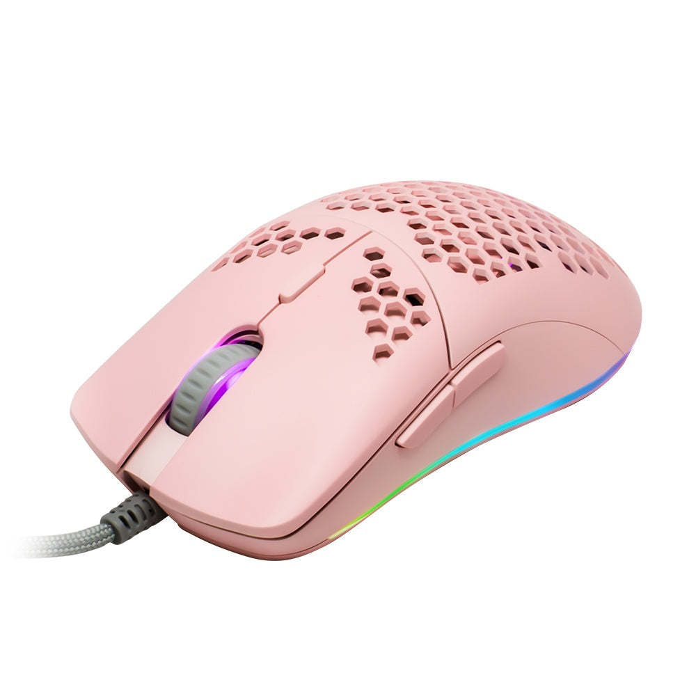 Mouse Game Factor Pixart 3389 16 Kdpi 7botones Rgb Rosa Mog601-Pk