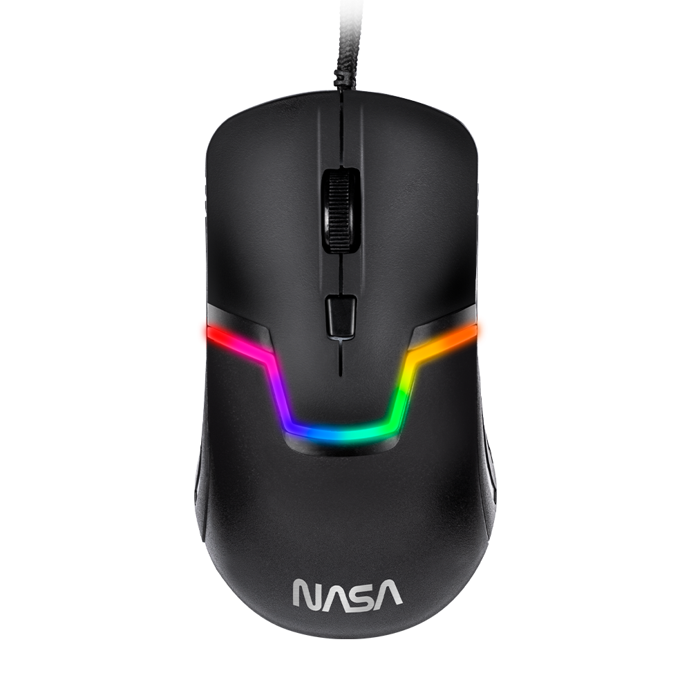 Mouse Gamer Nasa By Techzone Ns-Gm06 Alambrico Led Rgb Negro