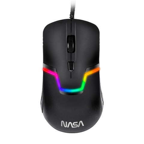 Mouse Gamer Nasa By Techzone Ns-Gm06 Alambrico Led Rgb Negro