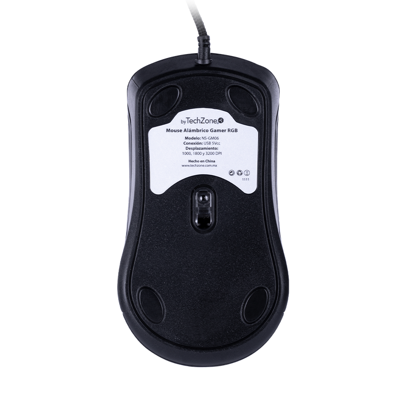 Mouse Gamer Nasa By Techzone Ns-Gm06 Alambrico Led Rgb Negro