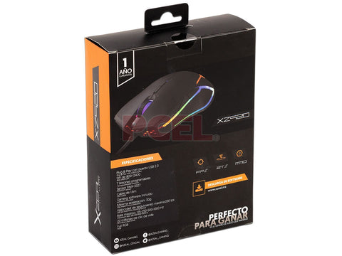Mouse Gamer Xzeal Xz920 Alambrico 12400 Dpis 7 Botones Rgb (Xzmx920b)