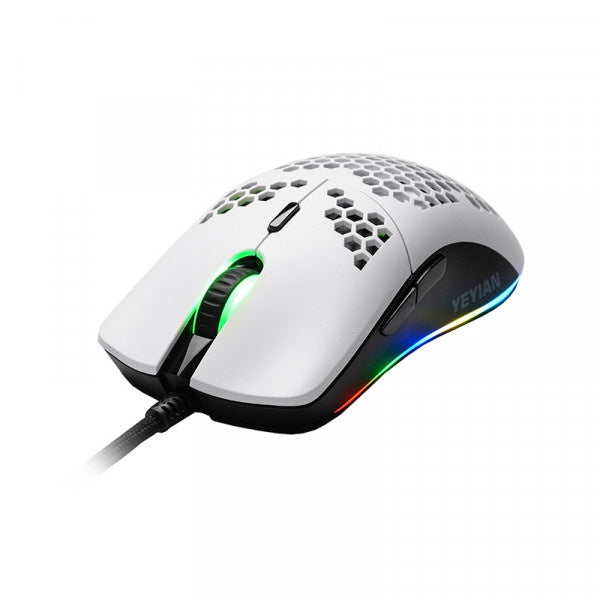 Mouse Gamer Yeyian Ymg-24311 Links 3000, Rgb 6 Bot, Usb,7200 Dpis Blan