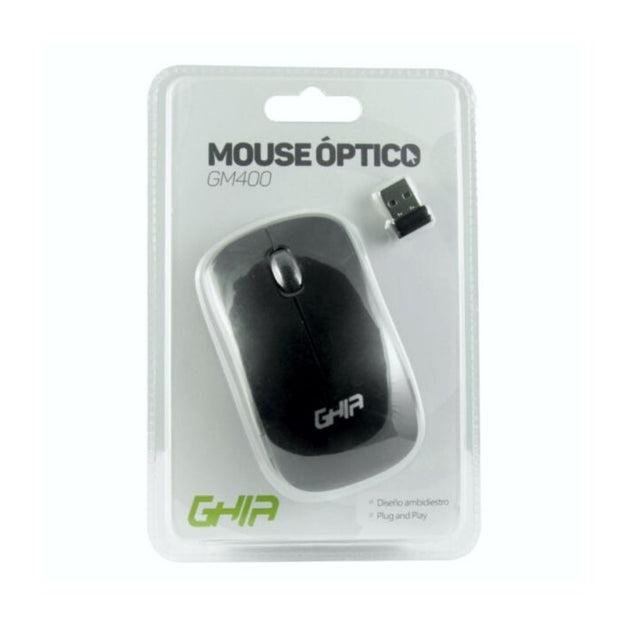 Mouse Inalambrico Gm400ng Ghia Color Negro Con Gris