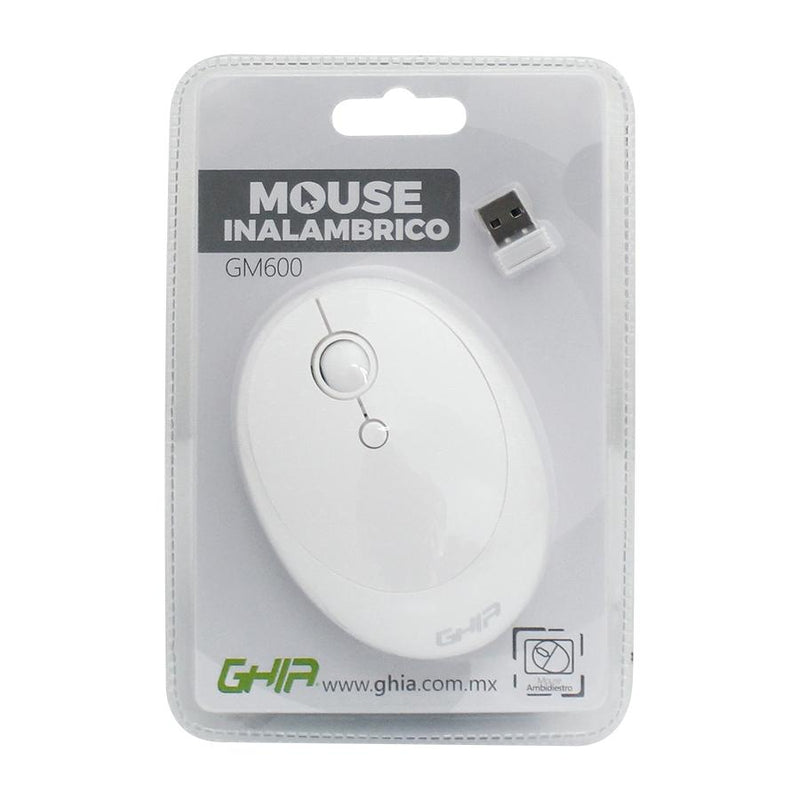 Mouse Inalambrico Gm600b Ghia Color Blanco