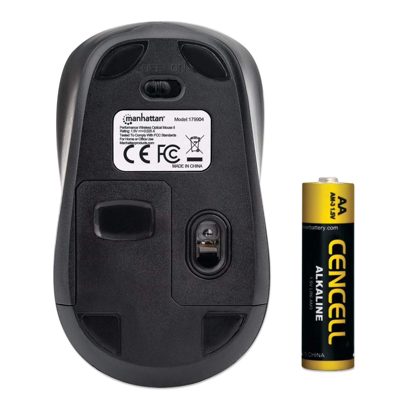 Mouse Inalámbrico Manhattan Usb 4 Botones 800/1200/1600 Dpi N 179904