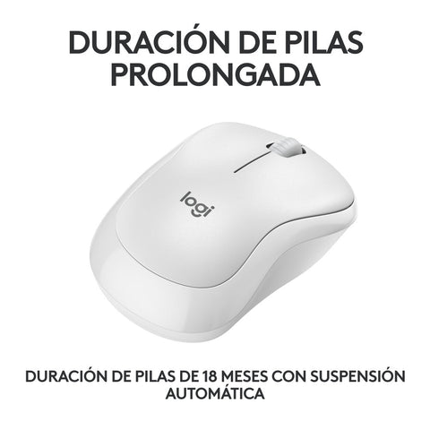 Mouse Logitech M240 Silent Bluetooth Ambidiestro White (910-007116)