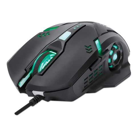 Mouse Manhattan Optico Gaming 6 Botones Usb 3200 Dpi Luz Led 179256