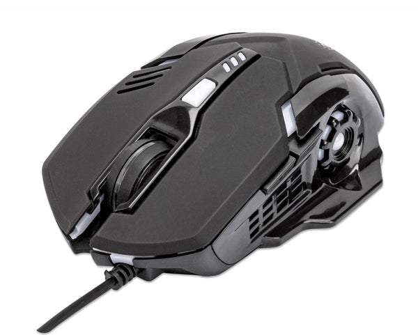 Mouse Manhattan Optico Gaming 6 Botones Usb 3200 Dpi Luz Led 179256