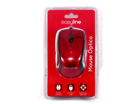 Mouse Optico Alambrico Usb Compatible Con Windows Xp,Vista,7 Mac Os Easy Line By Perfect Choice Rojo