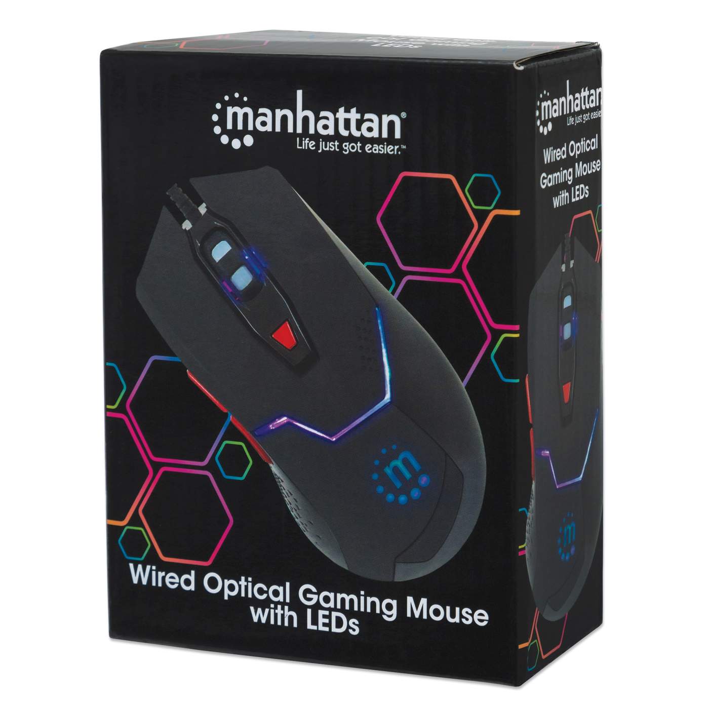 Mouse Óptico Gaming Negro Dpi Ajustables Luz Led Manhattan 176071