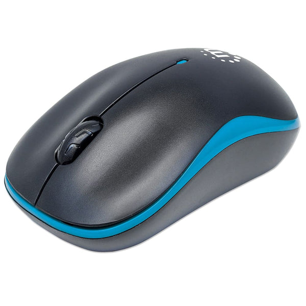 Mouse Óptico Inalámbrico Manhattan Success Negro Con Azul 179416