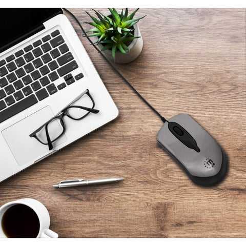 Mouse Óptico Manhattan Edge Usb Gris Con Negro 179423