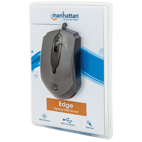 Mouse Óptico Manhattan Edge Usb Gris Con Negro 179423