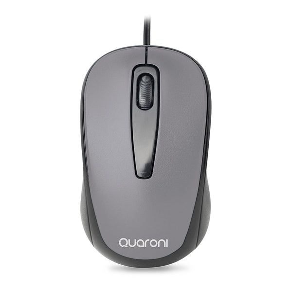 Mouse Optico Quaroni Alambrico Color Gris 1200 Dpi