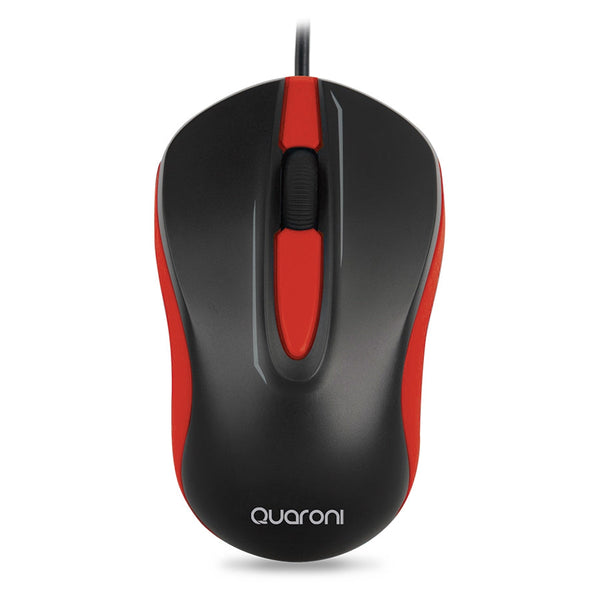 Mouse Optico Quaroni Alambrico Color Rojo 1200 Dpi