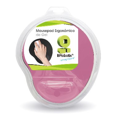 Mouse Pad Brobotix Con Almoadilla De Gel, Antiderrapante, Rosa