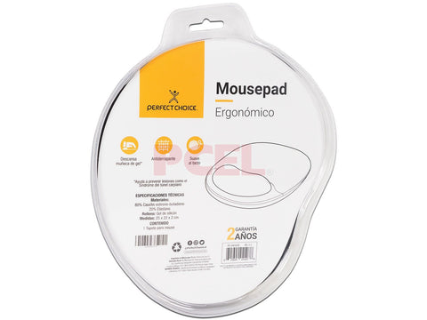 Mouse Pad Con Gel Ergonomico Perfect Choice Negro