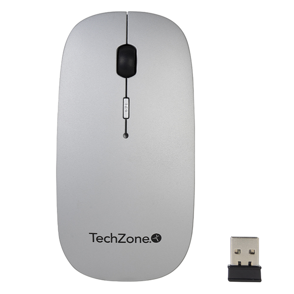 Mouse Techzone Tz18mouinamp-Pl Recargable Usb Mousepad Plata