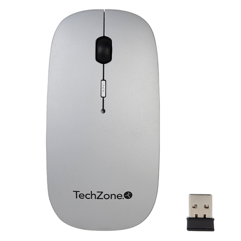 Mouse Techzone Tz18mouinamp-Pl Recargable Usb Mousepad Plata