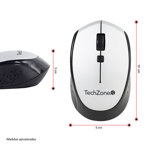 Mouse Techzone Tz19mou01-Inapl Optico Nano Usb Botones Plata