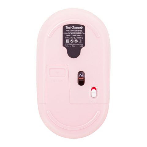 Mouse Techzone Tzmoug202-Ina Inalambrico Ergonomico Nano Usb Rosa