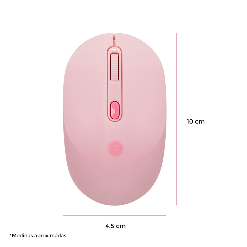 Mouse Techzone Tzmoug202-Ina Inalambrico Ergonomico Nano Usb Rosa