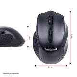 Mouse Techzone Tzmoug205-Ina Inalambrico 6 Botones Nano Usb Negro