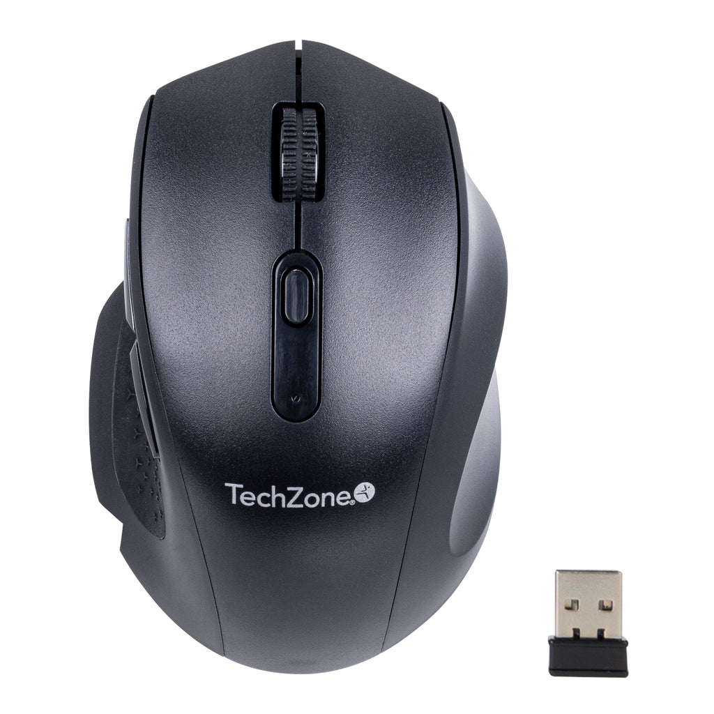 Mouse Techzone Tzmoug205-Ina Inalambrico 6 Botones Nano Usb Negro